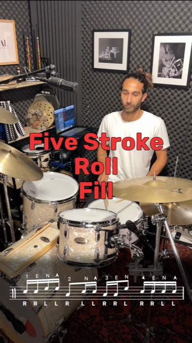 לימוד תופים Five Stroke Roll