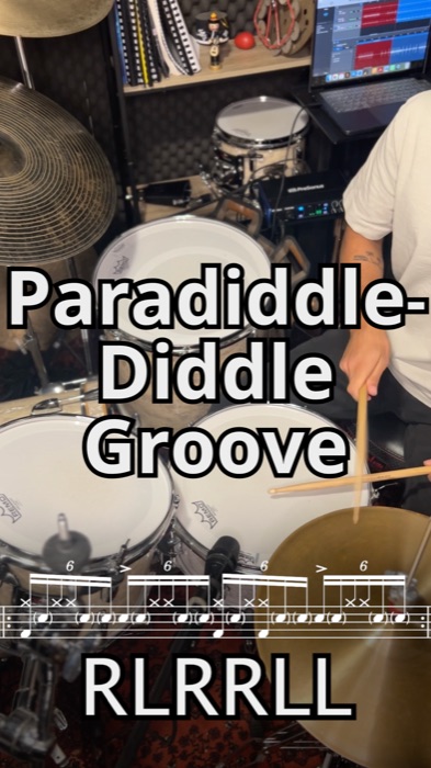 גרוב שבנוי מ- Paradiddle-diddle לימוד תופים באינטרנט