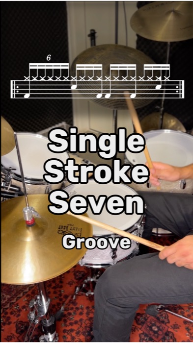 לימוד תופים באינטרנט- גרוב שבנוי מsingle stroke seven