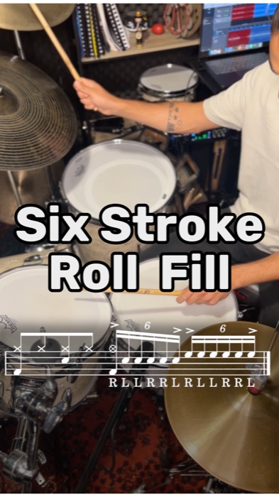 מעבר תופים עם Six Stroke Roll-לימוד תופים אונליין