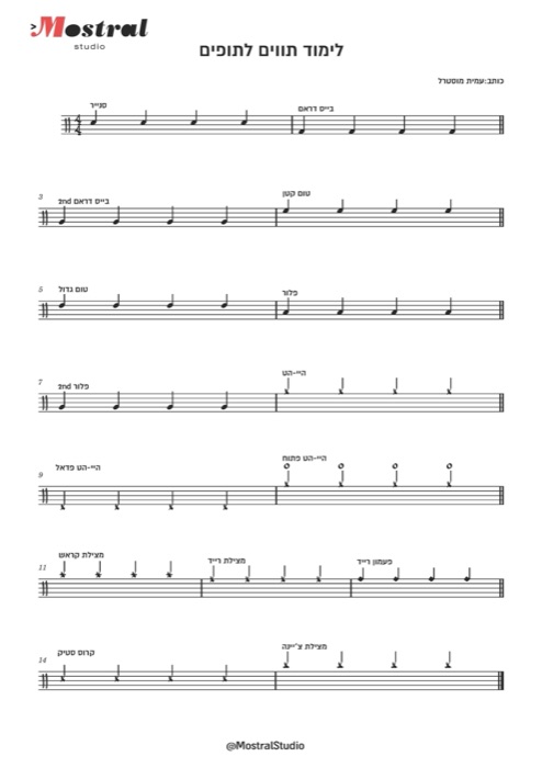 לימוד תווים לתופים