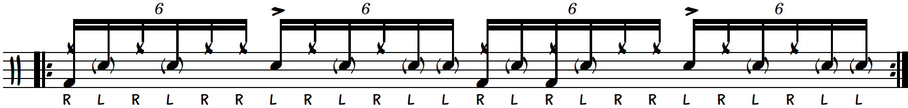 Para-ParaDiddle groove-מקצבים בתופים — תווים 1